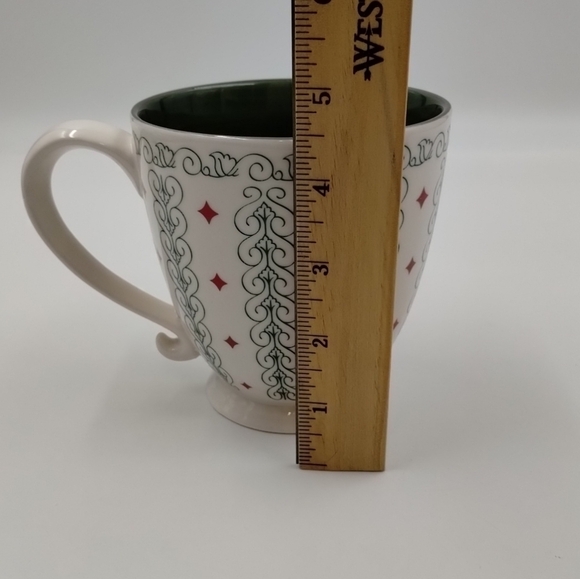 2003 Starbucks Barista Coffee Cup Mug White Green Scroll Red Diamonds 18… - Picture 13 of 13